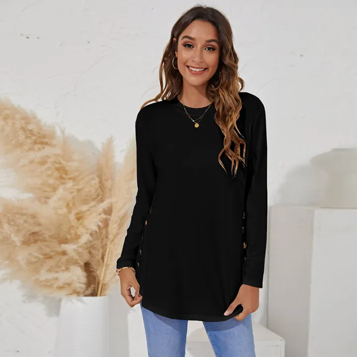 Maternity%20Clothes%20Long%20Sleeve%20Blouse%20T-Shirts%20Tees%20Spring%20Autumn%20New%20Casual%20Female%20Women%20Solid%20O-Neck%20Blouse%20Shirts%20Pullover%20Top%20-%20Image%204