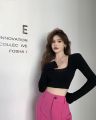 Hot Girl Square Neck Long Sleeve T-Shirt Women's Fall 2023 New White Lace-up Cropped Open Back Slim Base Layer Top.