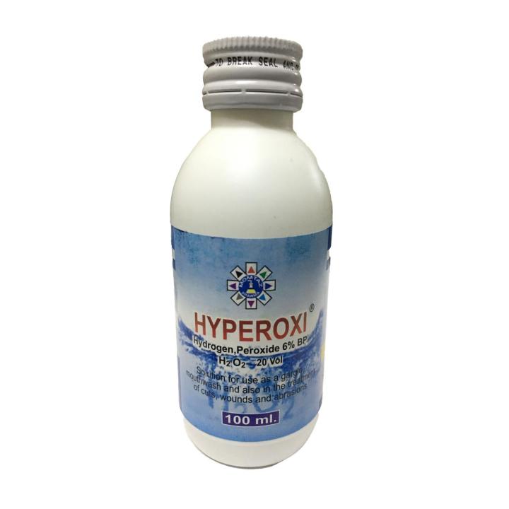 5 pcs 100 ml Hydrogen Peroxide Solution, Momtaz Hyperoxi, H202 (Hydrogen, Peroxide 6% BP.) , Vol - 20.