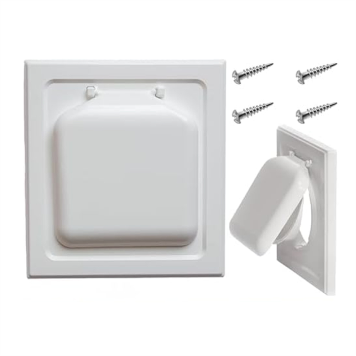 1 Set Dual Door Dryer Vent Cover Dryer Vent Cover Dryer Vent Duct Tube & Trim Ring Indoor Dryer Vent