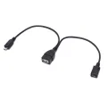 ph 2 In 1 Micro Usb Otg Data  Cable Host Power Y Splitter Can Be Externally Powered For Mobile Phone Tablet Compatible For Android Windows. 
