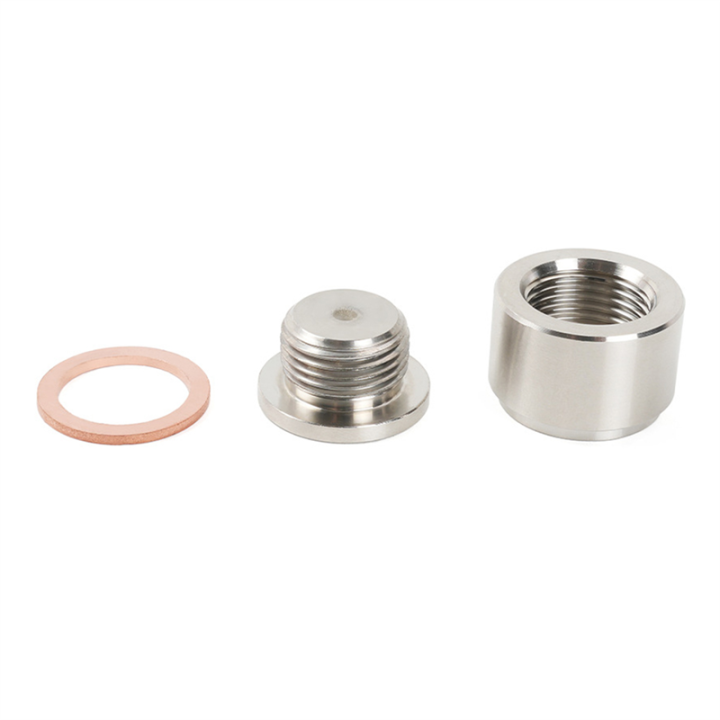 Oxygen Sensor Nut Weld Bung Plug M18X1.5 O2 Sensor Adapter Nut Bung Stainless Steel Flat-Port Parts Accessories