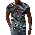 O-neck Casual Top 3D Printing Electronic C Men's T-shirt Summer Creative Breathable Fitness Street Oversized T-shirt. 