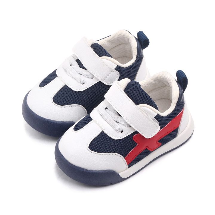 Dark Blue & Scarlet Meshy Outdoor Sneakers