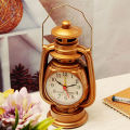 Vintage Alarm Clock Retro Oil Lamp Alarm Clock Watch Table Kerosene Light Clock Living Room Decor Articles Office Craft Ornament. 