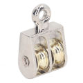 Double Pulley Block, Double Pulley Roller Wear Proof 100KG 220LBS for Lifting. 
