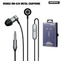 REMAX RM-630 1.2m Hi-Res audio wired in-ear headphone music call mobile phone headset one-button control. 