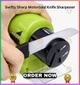 Sharp Motorized Knife Sharpener â Electric Blade Sharpener for Knives, Scissors & Chef Tools | Sharp Kitchen Tool with Motor, Battery, Safety Guard & Transparent Tray |.