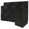 BRADOO- 50Pcs Acoustic Soundproof Foam Sound Absorbing Panels Sound Insulation Panels Wedge for Studio Walls Ceiling,1X12X12Inch. 
