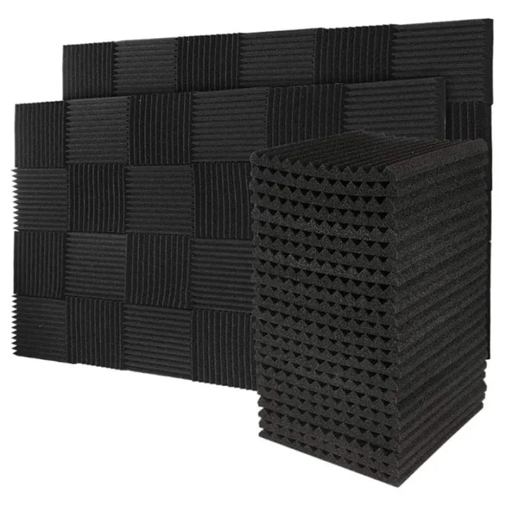 BRADOO-%2050Pcs%20Acoustic%20Soundproof%20Foam%20Sound%20Absorbing%20Panels%20Sound%20Insulation%20Panels%20Wedge%20for%20Studio%20Walls%20Ceiling,1X12X12Inch%20-%20Image%205
