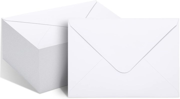 50%20Packs%20of%20A7%20Envelopes%20for%20Invitation,%20White%205x7%20inch%20Envelopes%20with%20V%20Flap,%20Great%20for%20Graduation,%20Invitation,%20Baby%20Shower,%20Wedding%20and%20RSVP%20Cards%20(White)%20-%20Image%202
