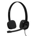 Logitech H151 Wired Headset, Stereo Headphones with Rotating Noise-Cancelling Microphone, 3.5 mm Audio Jack, In-Line Controls, PC/Laptop/Tablet/Smartphone - Black. 