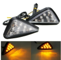 Motorcycle body indicator light or Motorcycle Universal Euro Triangle Flush Mount Smoke Amber LED Light Yellow. 