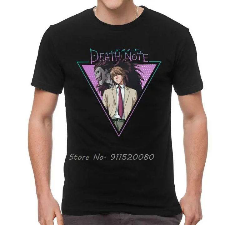 Death Note T Shirt Men Cotton Print T-shirt Harajurku balart Short Sleeve Anime Manga Light Leave X YUU Tee Topup