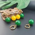 Anime DBZ Super Dragon Ball Z Son Goku Zamasu Vegetto Time Earring Ear Clips Vegeta Cosplay Merch Green Yellow Earrings Prop.