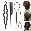 4 pcs Hair Clip Styling Stick Bun Maker Tool Beauty.