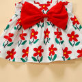 【Great Selection】 Summer New Girl Dress With Hat Sweet Flower Print Birthday Squad Dress Sweet Princess Dress.