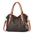 Fashion Large Soft Leather Ladies Bag European and American Retro Ladies Large Capacity Shoulder Handbag PU Material.