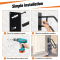 2X Secure Pipe Stair Handrails Staircase Handrails Iron for Wall Mount Stairs Indoors and Outdoor Black.
