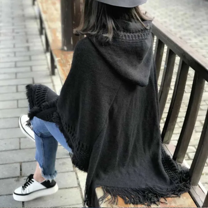 Women's%20Hooded%20Shawl%20Autumn%20and%20Winter%20Loose%20Tassel%20Shawl%20Cape%20Scarf%20Dual-Use%20Sweater%20Coat%20Batwing%20Shirt%20plus%20Size%20Women's%20Clothing%20-%20Image%204