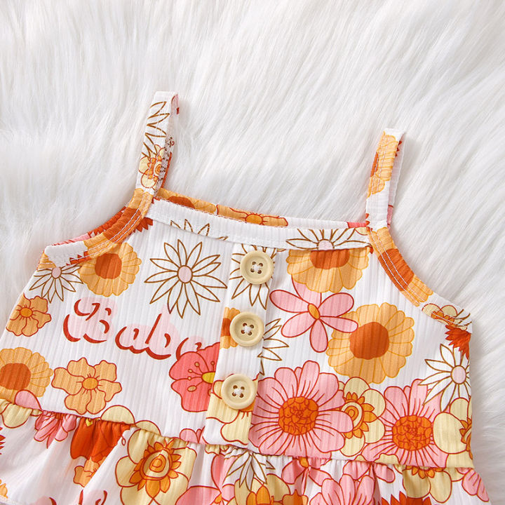 Toddler%20Kid%20Girl%20Clothes%20Set%20Letter/Butterfly%20Floral%20Printed%20Sling%20Buttons%20Ruffle%20Hem%20Tank%20Tops%20with%20Elastic%20Waist%20Flared%20Pants%20-%20Image%206