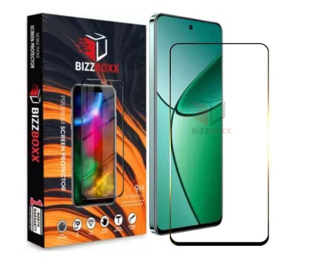Full Transparent Borderless BizzBoxx Premium Screen Protector | Realme 12 Smartphone |Realme 12 4g |Tempered Glass Guard|Anti Static|Full Screen Coverage-Edge To Edge |9H Hardness