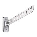 Folding Wall Mounted Clothes Hanger, Clothes Hook with Swing Arm Holder Clothing Hanging System, Closet Storage Organizer Heavy Duty Drying Rack(8 Holes) , Wall-mounted drying rack - Silver. 