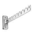 Folding Wall Mounted Clothes Hanger, Clothes Hook with Swing Arm Holder Clothing Hanging System, Closet Storage Organizer Heavy Duty Drying Rack(8 Holes) , Wall-mounted drying rack - Silver. 
