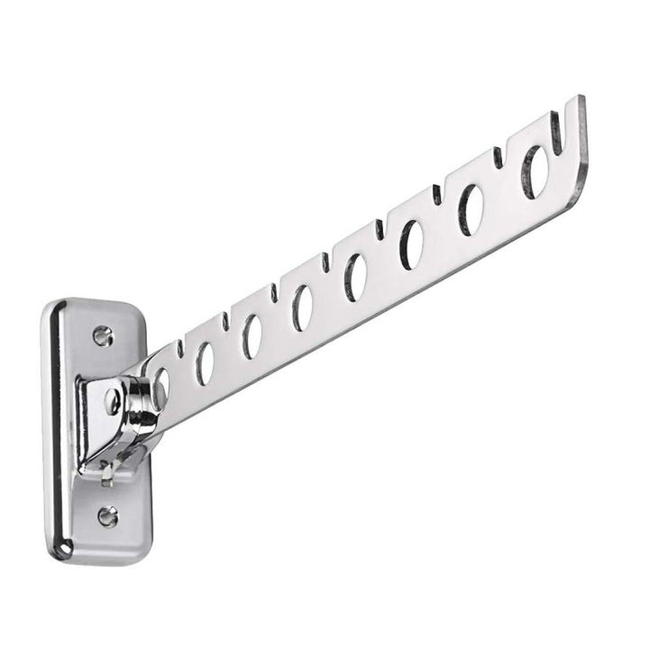 Folding%20Wall%20Mounted%20Clothes%20Hanger,%20Clothes%20Hook%20with%20Swing%20Arm%20Holder%20Clothing%20Hanging%20System,%20Closet%20Storage%20Organizer%20Heavy%20Duty%20Drying%20Rack(8%20Holes)%20,%20Wall-mounted%20drying%20rack%20-%20Silver%20-%20Image%202