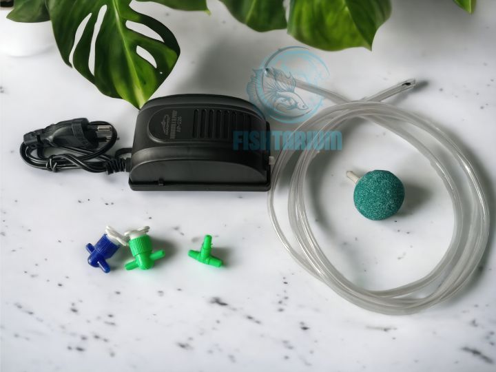 AQUASPEED (AP-226) Aquarium Air Pump - Single Output - Single Nozzle with Airline +T-connector + Flow Controller + Air Stone