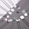 Trendy ins titanium steel necklace men's and women's sweater chains, hip hop letters, simple personality, Internet celebrities, non-fading pendants, jumping. 