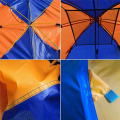 Orange Blue Inflatable Boat Tent Canvas Inflatable Boat Tent Fishing Boat Rainproof Awning with Dual Hole Mat. 