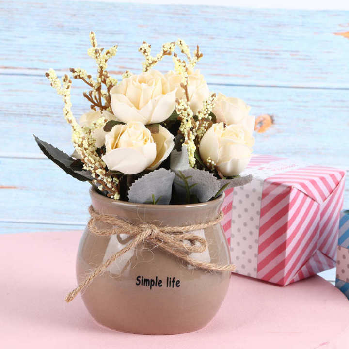 Artificial%20Flowers%20Bouquet%20Ceramic%20Vase%20Silk%20Rose%20Flower%20Potted%20Home%20Desktop%20Decoration%20Ornament%20White%20-%20Image%205