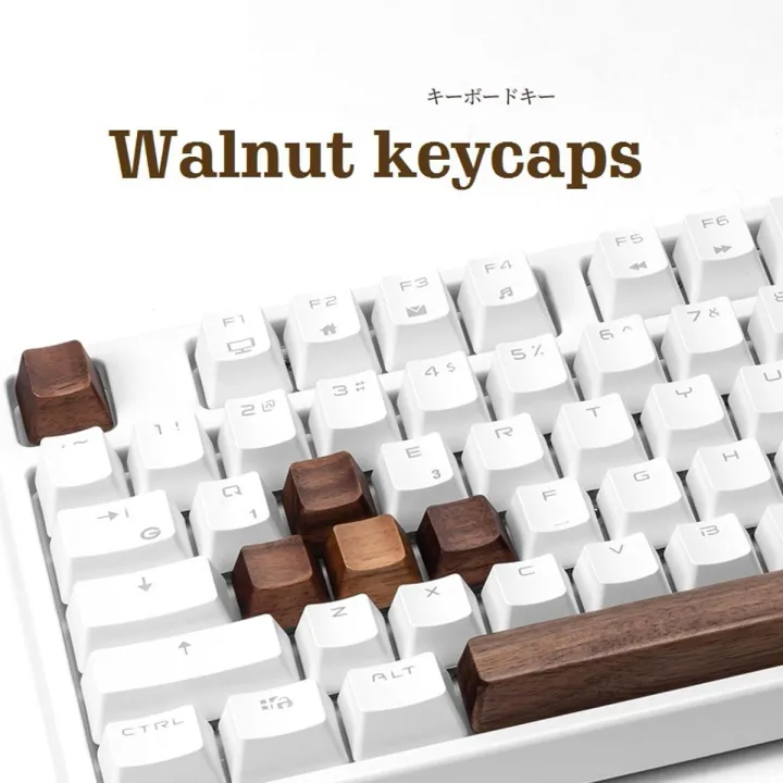 【happy one】Wood Keycap OEM Profile For Mx Mechanical Keyboard R4 R3 R2 R1 WASD Arrow Keys Space Cap ESC Shift Enter Keys