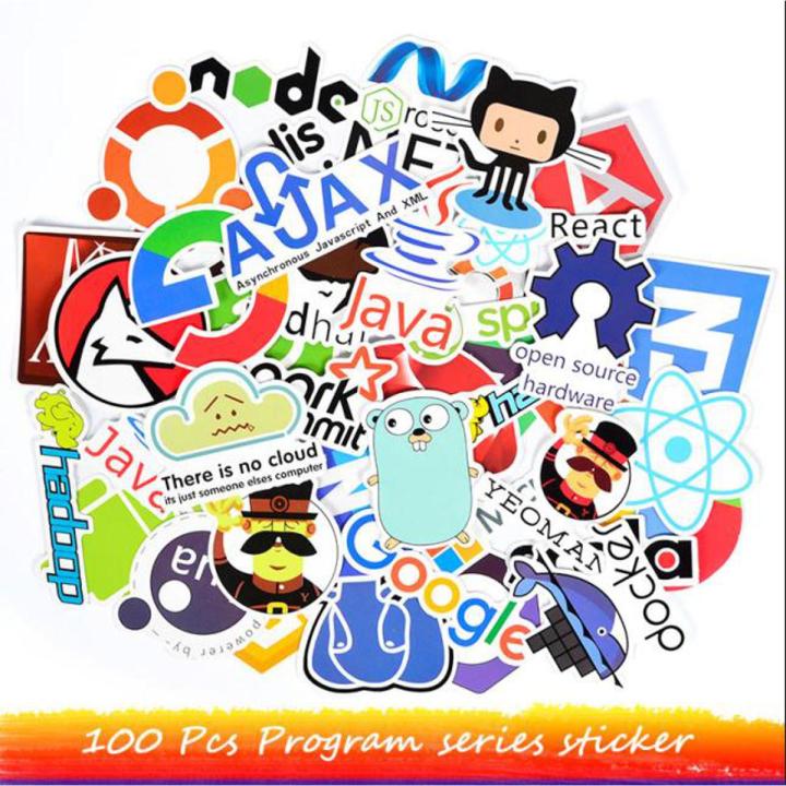 【happy one】100 PCS Programming Programs Language Internet Software ...