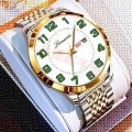 【Hengli jewelry story】Fully Automatic Mechanical Watch Dual Calendar Middle-aged Elderly Gift Solid Business Luminous Watch Men's Trendy Watch.