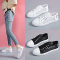 Sandals Female Tennis Shoes Student Shoes Korean Style 2024 New Summer Mesh Flat Lace Closed Toe Canvas Shoes Women's Shoes.