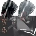 Motorcycle R Series Windshield Visor Double Bubble Windscreen Fit For YAMAHA R15M V4 (Smoke Black). 