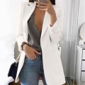 XxxxxL XxxxL New Women Elegant Slim Casual Solid Business Blazer Bodycon Long Blazers Jacket Ladies Spring Autumn Suit. 