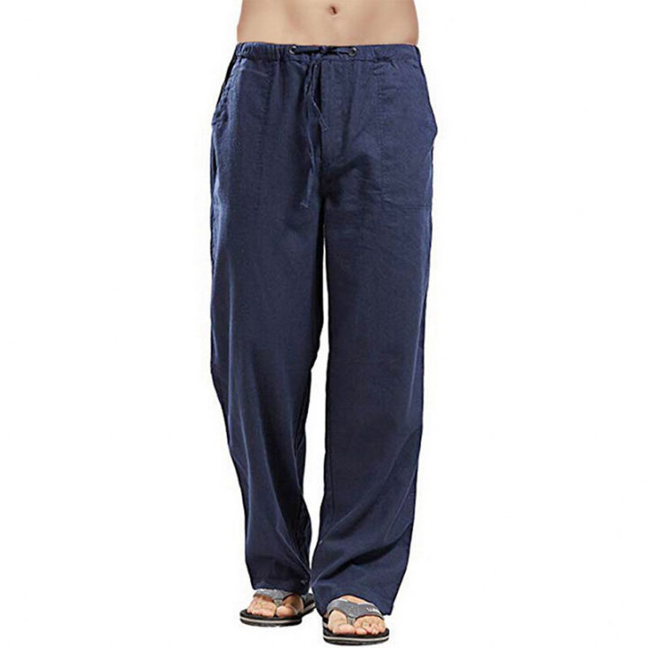 Fashion%20Streetwear%20Linen%20Pants%20Men%20Summer%20Thin%20Solid%20Loose%20Linen%20Trousers%20Male%20Plus%20Size%20Breathable%20Basic%20Casual%20Wide%20Leg%20Pants%20-%20Image%202