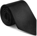 Black New Mens Solid Color Black Ties. 