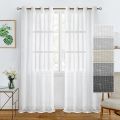 BILEEHOM Japan Style Solid Tulle Sheer Curtains For Living Room Curtain White Yarn Thicken Cotton And Linen Simple Tulle Curtain. 