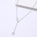 Moon star lock bone chain necklace  for fashionable women'. 