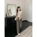 Three-Piece Women's Clothing Summer2023New Crocheted Hollow-out Knitted Vest Outer Wear Bandage Dress Vest Casual Wide-Leg Pants. 