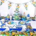 Pokemon Pikachu birthday party Disposable decorations tableware Set Plate Cup cake topper Birthday Party Supplies Action Figure. 