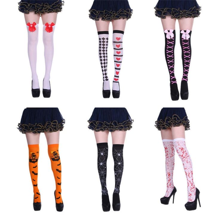 Halloween%20New%20Halloween%20Themed%20Long%20Stockings%20for%20Masquerade%20Cosplay%20Festival%20Party%20Spider%20Web%20Bloody%20Printed%20Over%20Knee%20Thigh%20High%20SocksDolls%20Accessories%20-%20Image%202