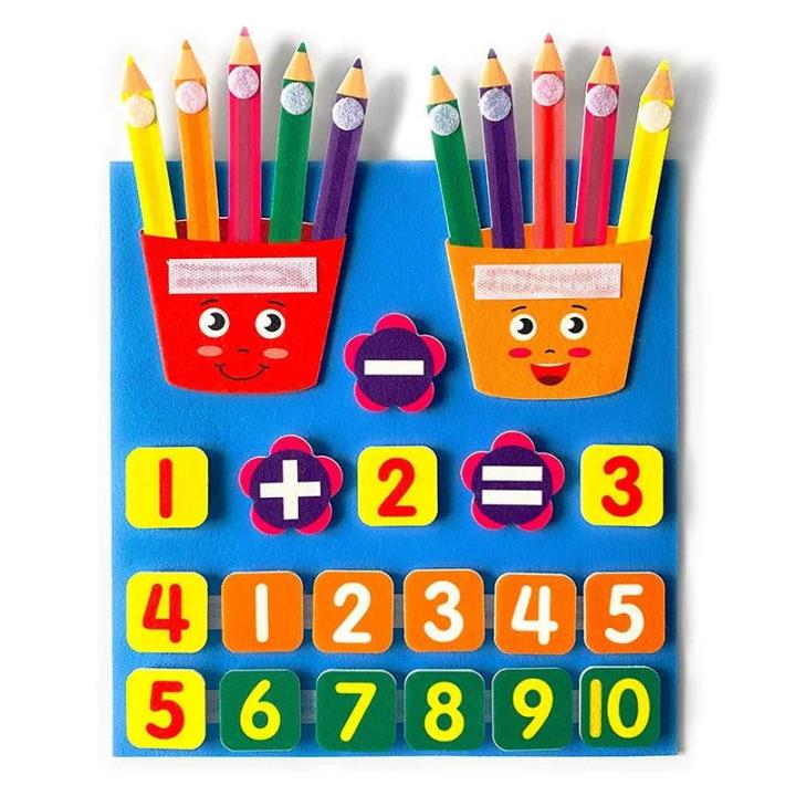 Montessori Toys Felt Finger Numbers Math Toy Children Counting Early ...