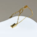 2022 new summer fashion gold brick anklet titanium steel 18K gold niche design ankle chain anklet.