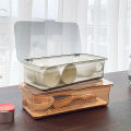 Transparency Storage Box For Tea Set Cup With Lid & Drain Dustproof Cutlery Holder For Kitchen Huiye. 