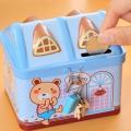 Metal House Shaped Coin Box for Kids. 